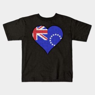 Cook Islander Jigsaw Puzzle Heart Design - Gift for Cook Islander With Cook Islands Roots Kids T-Shirt